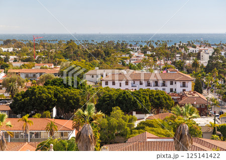 A breathtaking panoramic view of Santa Barbara from the historic courthouse 125141422