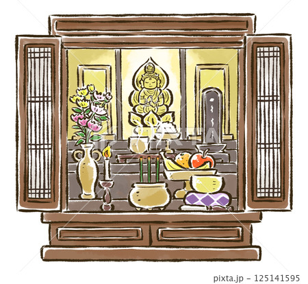 現代風の小さな仏壇（本尊：大日如来）真言宗 125141595