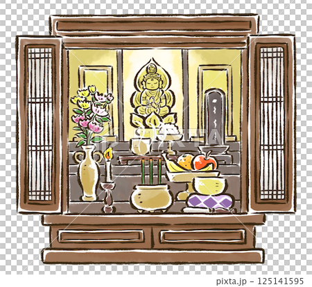 現代風の小さな仏壇（本尊：大日如来）真言宗 125141595