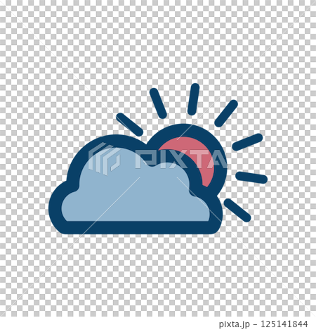 Sunny then cloudy icon illustration 125141844