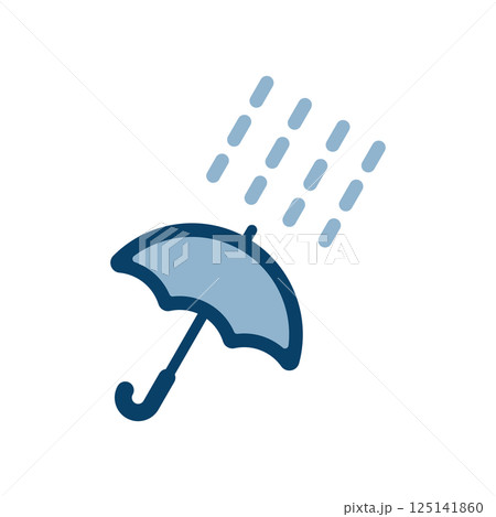 傘と激しい雨のアイコンイラスト 傘と激しい雨のアイコンイラスト 125141860
