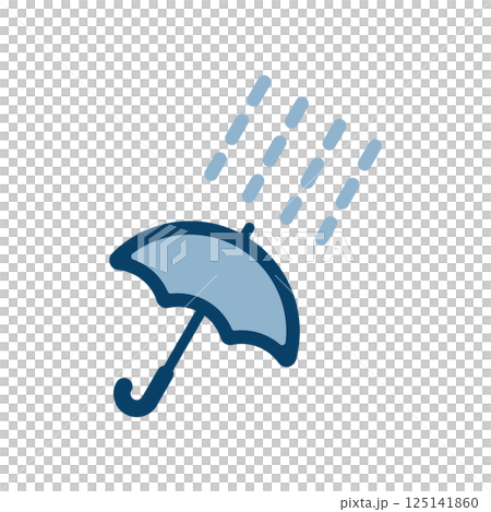傘と激しい雨のアイコンイラスト 傘と激しい雨のアイコンイラスト 125141860