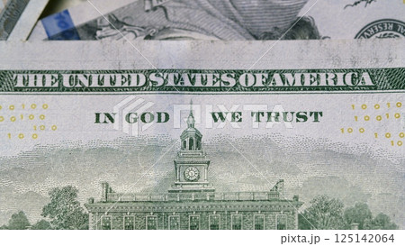 US Paper Currency features In God We Trust, highlighting its significance in American culture US Paper Currency features In God We Trust, highlighting its significance in American culture 125142064