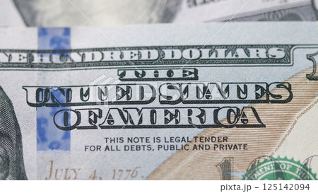 Here is a closeup view of a one hundred dollar bill, which is a form of U.S. currency Here is a closeup view of a one hundred dollar bill, which is a form of U.S. currency 125142094