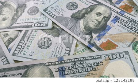 Scattered U.S. Currency A Profound Symbol of Wealth, Financial Systems, and Economy 125142199