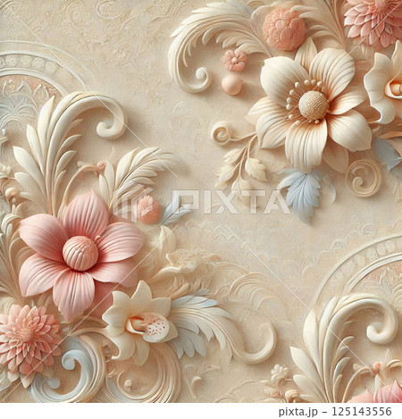 ライトカラーのフローラル模様 125143556