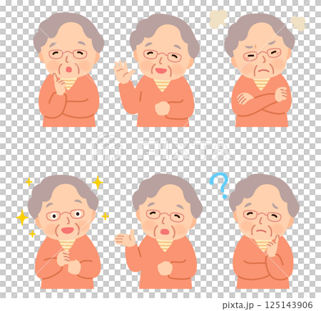 老年婦女面部姿勢高級老人已故老人 125143906