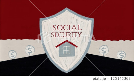 Social security benefits concept, Social security protection graphic 125145362