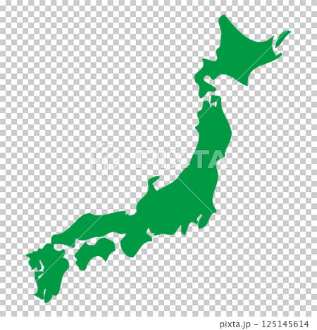 Illustration of a simple map of Japan Illustration of a simple map of Japan 125145614