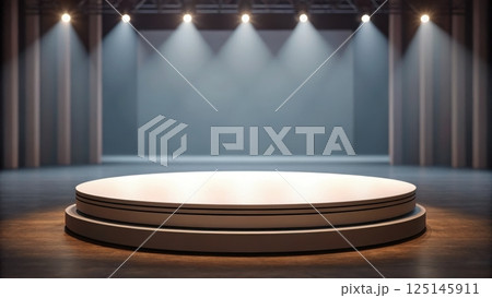 podium concept, Empty stage with spotlight illumination 125145911