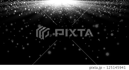 Sparkling Light Rays Shine Brightly Against a Dark Background, Creating a Mesmerizing Atmosphere of Elegance 125145941