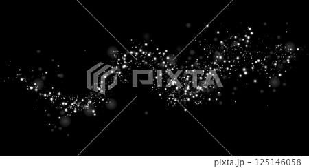 The Stardust Effect shines on a deep Black Background, ideal for various Design Projects and Creative Endeavors 125146058