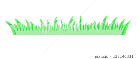 Green grass clipart, simple hand drawn flat design vector illustration for making border, banner, herbal eco-friendly concept, greenery, foliage content, spring Easter festive decor 125146331