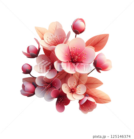 透き通るような桜の花びら 125146374