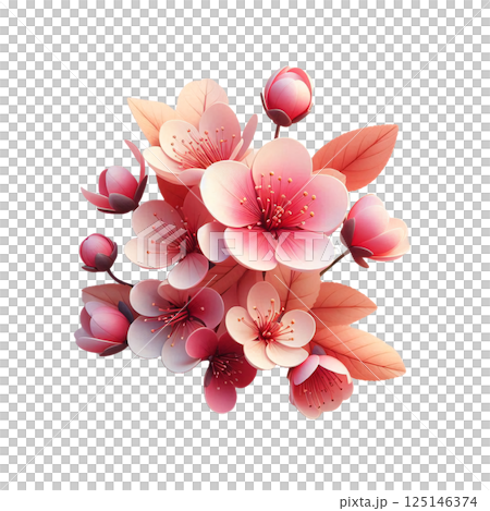 透き通るような桜の花びら 125146374