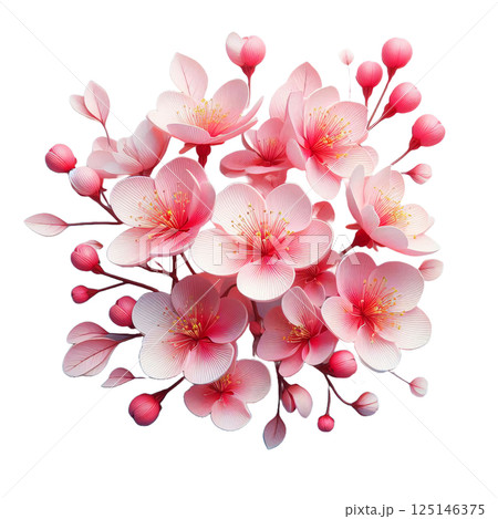 透き通るような桜の花びら 125146375