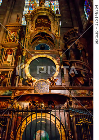 Astronomical clock in the Cathedral of Our Lady of Strasbourg in Strasbourg, France 125146564