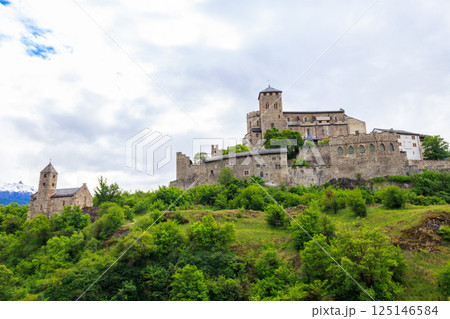 View of Valere Basilica in Sion, Switzerland 125146584