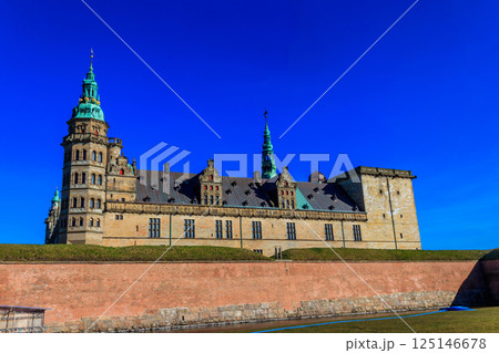 View of Kronborg Castle in Helsingor (Elsinore), Denmark 125146678