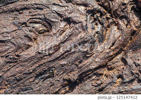 Corded lava close-up in Teide National Park 125147412