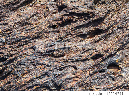 Corded lava close-up in Teide National Park 125147414