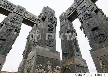 Chronicle of Georgia monument recording the history of Georgia by sculptor Zurab Tsereteli in Tbilisi, Georgia 125148004