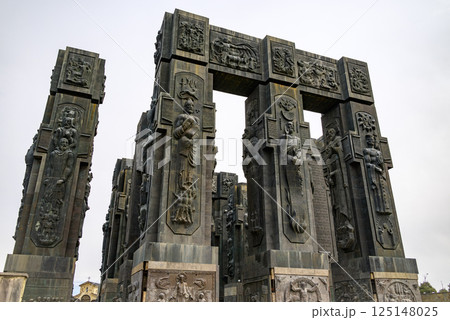 Chronicle of Georgia monument recording the history of Georgia by sculptor Zurab Tsereteli in Tbilisi, Georgia 125148025