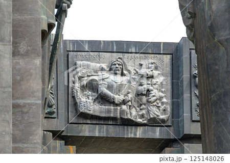Chronicle of Georgia monument recording the history of Georgia by sculptor Zurab Tsereteli in Tbilisi, Georgia 125148026
