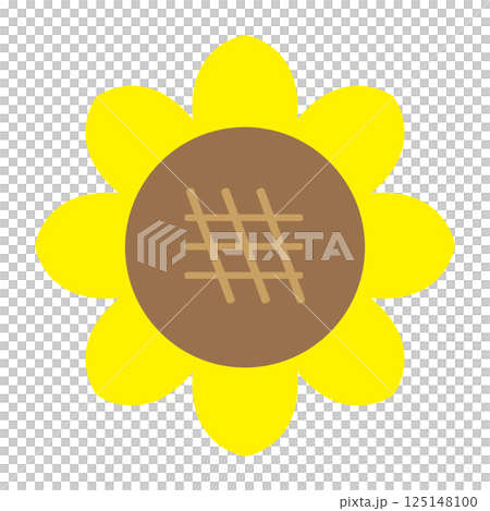 簡單可愛的向日葵切向量插畫素材 簡單可愛的向日葵切向量插畫素材 125148100