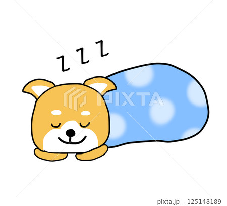 ふとんの中で眠るしばいぬ 125148189