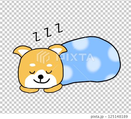 ふとんの中で眠るしばいぬ 125148189