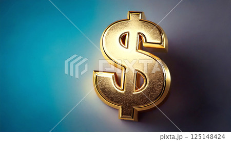 金色の$マークの立体,generative ai_ワイド 金色の$マークの立体,generative ai_ワイド 125148424