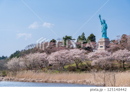 「青森県」おいらせ町の自由の女神像、春の風景 「青森県」おいらせ町の自由の女神像、春の風景 125148442