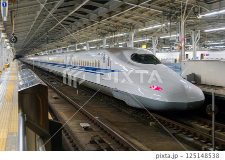 新大阪駅に停車する東海道・山陽新幹線 N700系 新大阪駅に停車する東海道・山陽新幹線 N700系 125148538