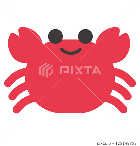 海の仲間たち ポップなカニのベクターアイコン 海の仲間たち ポップなカニのベクターアイコン 125148755