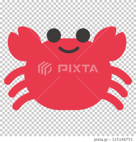 海の仲間たち ポップなカニのベクターアイコン 海の仲間たち ポップなカニのベクターアイコン 125148755