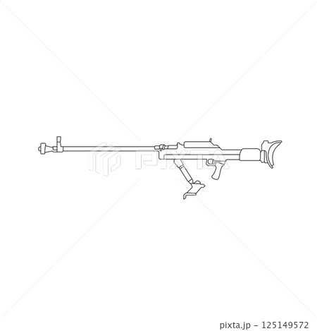 Anti Tank Rifle Outline Icon Illustration on Isolated White Background 125149572