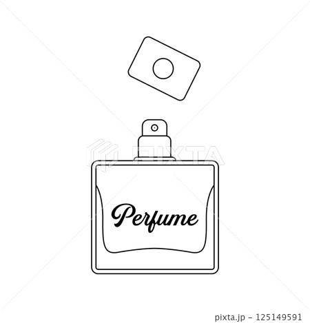 Perfume Outline Icon Illustration on Isolated White Background Suitable for Cosmetic, Scent, Fragrance Icon 125149591