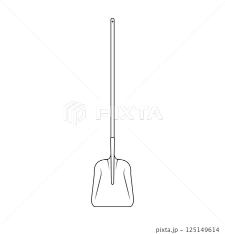 Shovel Outline Icon Illustration on Isolated White Background Shovel Outline Icon Illustration on Isolated White Background 125149614