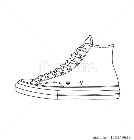 Sneakers Outline Icon Illustration on Isolated White Background Sneakers Outline Icon Illustration on Isolated White Background 125149638