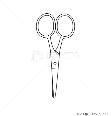 Scissors Outline Icon Illustration on White Background 125149657