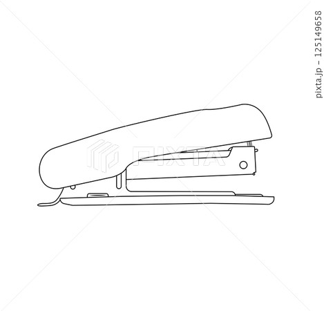 Stapler Outline Icon Illustration on Isolated White Background 125149658