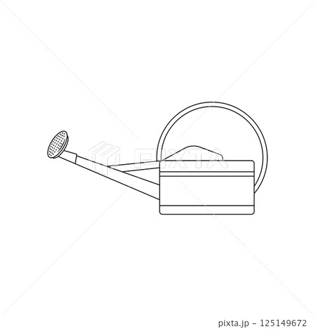 Watering Can Outline Icon Illustration on White Background 125149672