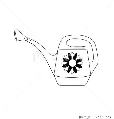 Watering Can Outline Icon Illustration on White Background 125149675
