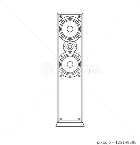 Speaker Outline Icon Illustration on White Background 125149686