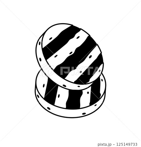 Beef Patty Burger Outline Icon Illustration on White Background 125149733