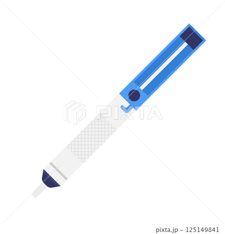 DeSoldering Pump Flat Illustration. Clean Icon Design Element on Isolated White Background DeSoldering Pump Flat Illustration. Clean Icon Design Element on Isolated White Background 125149841