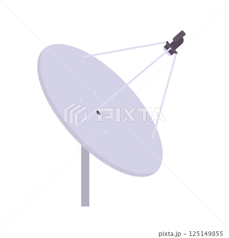 Parabolic Antenna Flat Illustration. Clean Icon Design Element on Isolated White Background 125149855