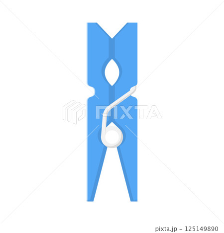 Clothespin Flat Illustration. Clean Icon Design Element on Isolated White Background 125149890