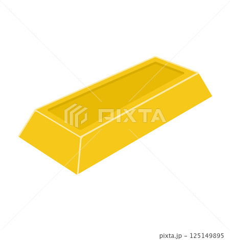 Gold Ingot Flat Illustration. Clean Icon Design Element on Isolated White Background 125149895